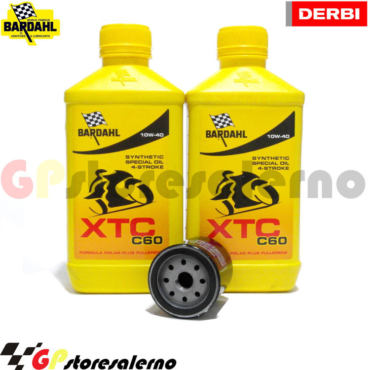 Immagine di KIT TAGLIANDO OLIO + FILTRO 2L BARDAHL XTC C60 10W40 DERBI 150 BOULEVARD DAL 2002 AL 2015