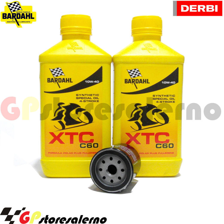 Immagine di KIT TAGLIANDO OLIO + FILTRO 2L BARDAHL XTC C60 10W40 DERBI 125 VARIANT SPORT 4T DAL 2012 AL 2015