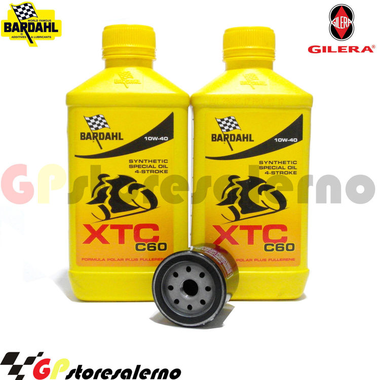 Immagine di KIT TAGLIANDO OLIO + FILTRO 2L BARDAHL XTC C60 10W40 GILERA 125 DNA DAL 2001 AL 2003