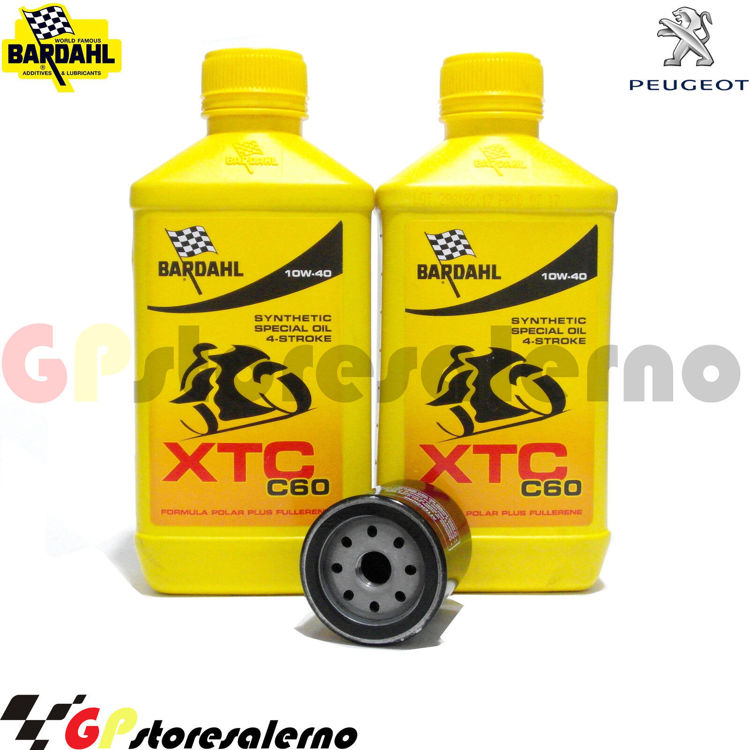 Immagine di KIT TAGLIANDO OLIO + FILTRO 2L BARDAHL XTC C60 10W40 PEUGEOT 250 SATELIS EXECUTIVE / PREMIUM DAL 2007 AL 2012