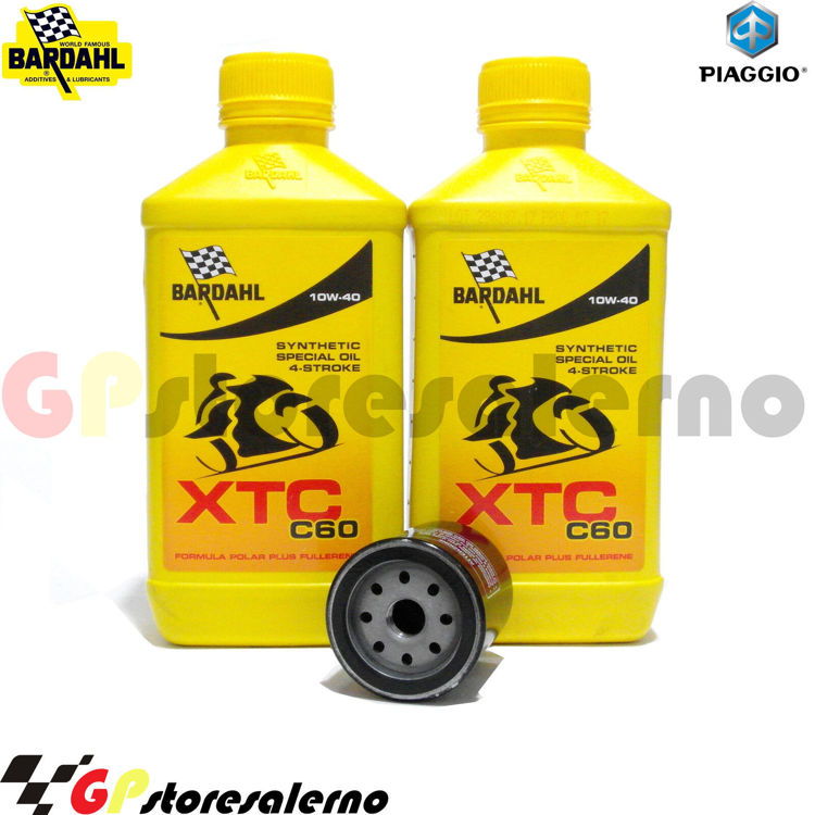 Immagine di KIT TAGLIANDO OLIO + FILTRO 2L BARDAHL XTC C60 10W40 PIAGGIO 125 B CITY SLICKER 2002