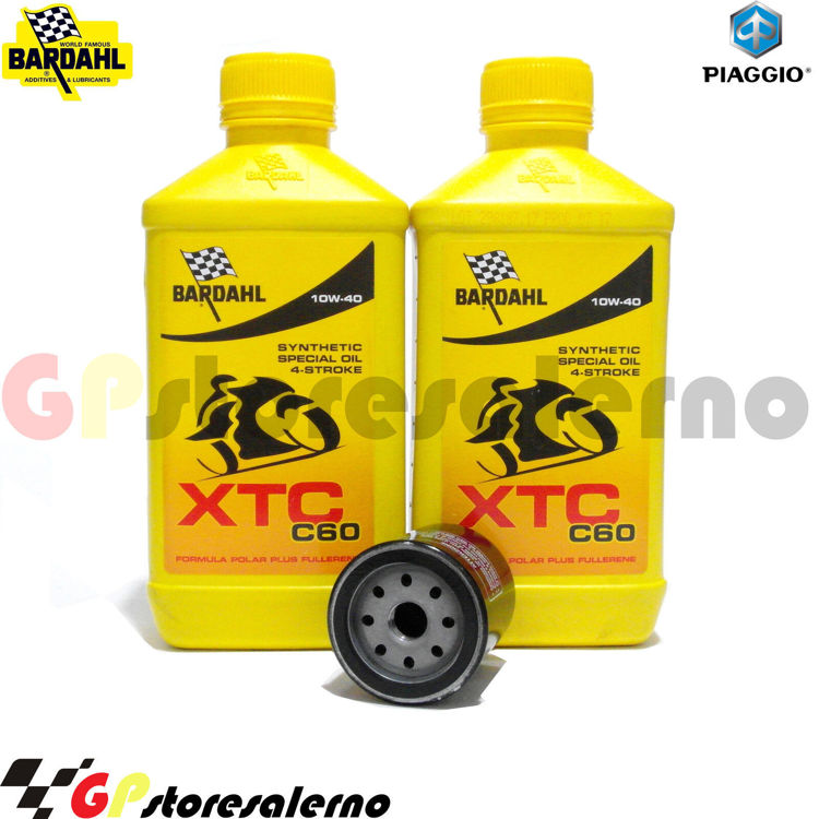 Immagine di KIT TAGLIANDO OLIO + FILTRO 2L BARDAHL XTC C60 10W40 PIAGGIO 125 BEVERLY GT / RST / SPORT / MIC / TOURER DAL 2001 AL 2011