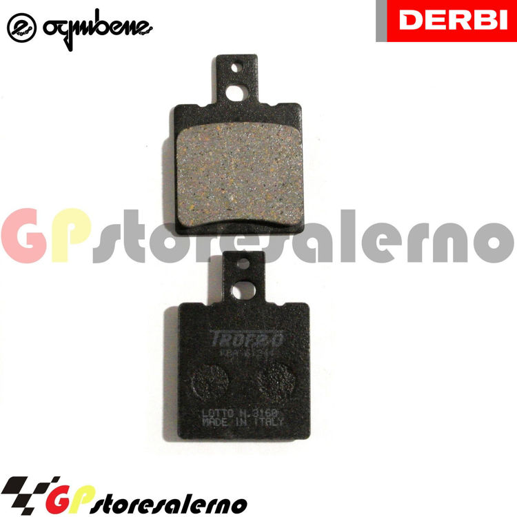 Immagine di 43028200 COPPIA PASTIGLIE FRENO POSTERIORI ORGANICHE OGNIBENE TROFEO DERBI 125 TERRA 4T / ADVENTURE 4T DAL 2007 AL 2012