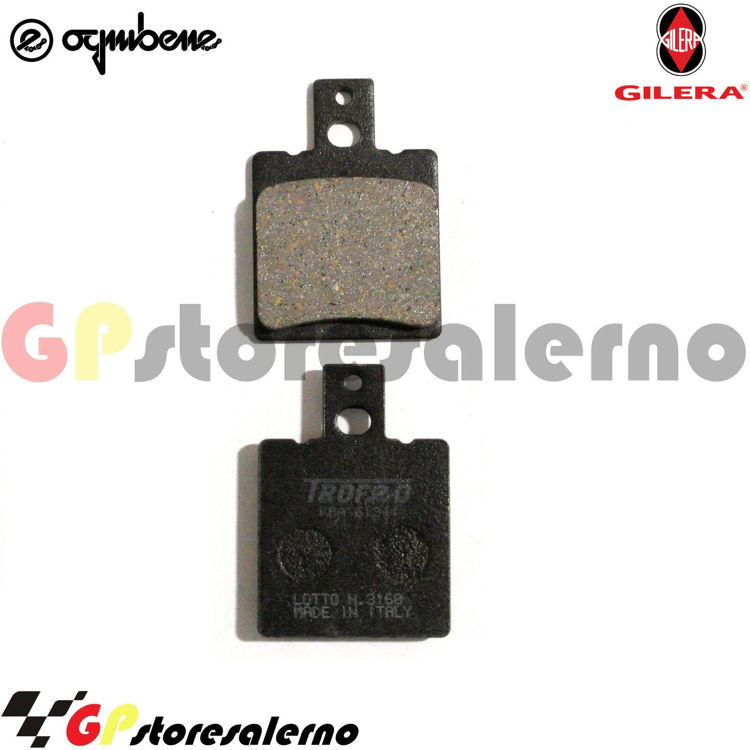 Immagine di 43028200 COPPIA PASTIGLIE FRENO POSTERIORI ORGANICHE OGNIBENE TROFEO GILERA 125 CMM APST DAL 1987 AL 2000