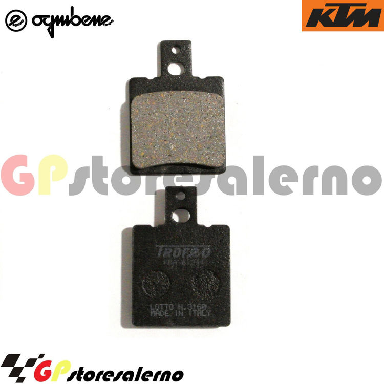 Immagine di 43028200 COPPIA PASTIGLIE FRENO POSTERIORI ORGANICHE OGNIBENE TROFEO KTM 125 LC2 DAL 1986 AL 2000