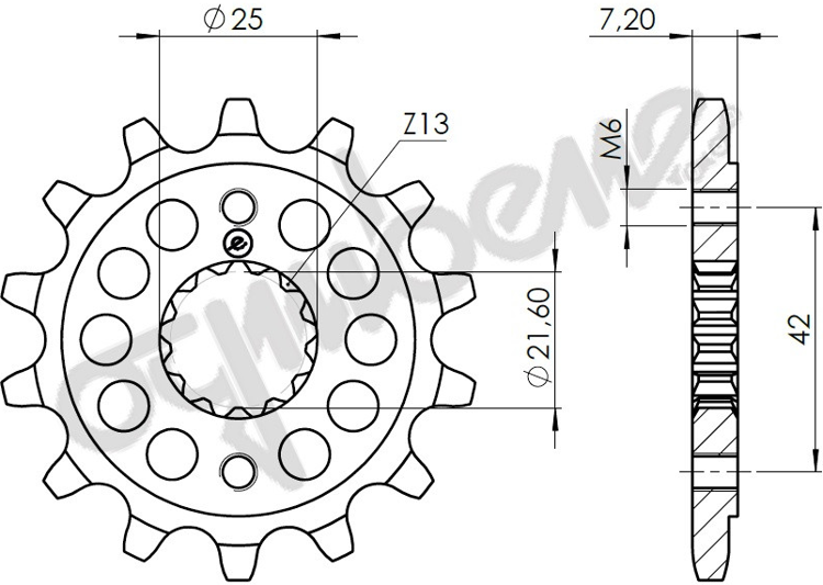 Immagine di 367142Z16 PIGNONE OGNIBENE RACING ALLEGGERITO IN ACCIAIO PASSSO 520 Z 16 PER CAGIVA DAL 2000 AL 2004