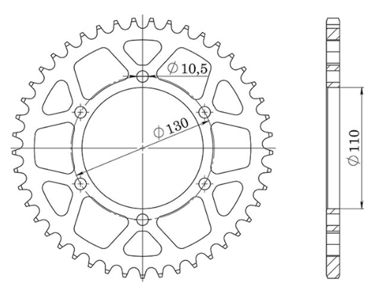 Immagine di 12815-43 CORONA CORONA IN ACCIAIO AFAM PASSO 525 Z 43 PER SUZUKI 750 GSX S DAL 2017 AL 2021