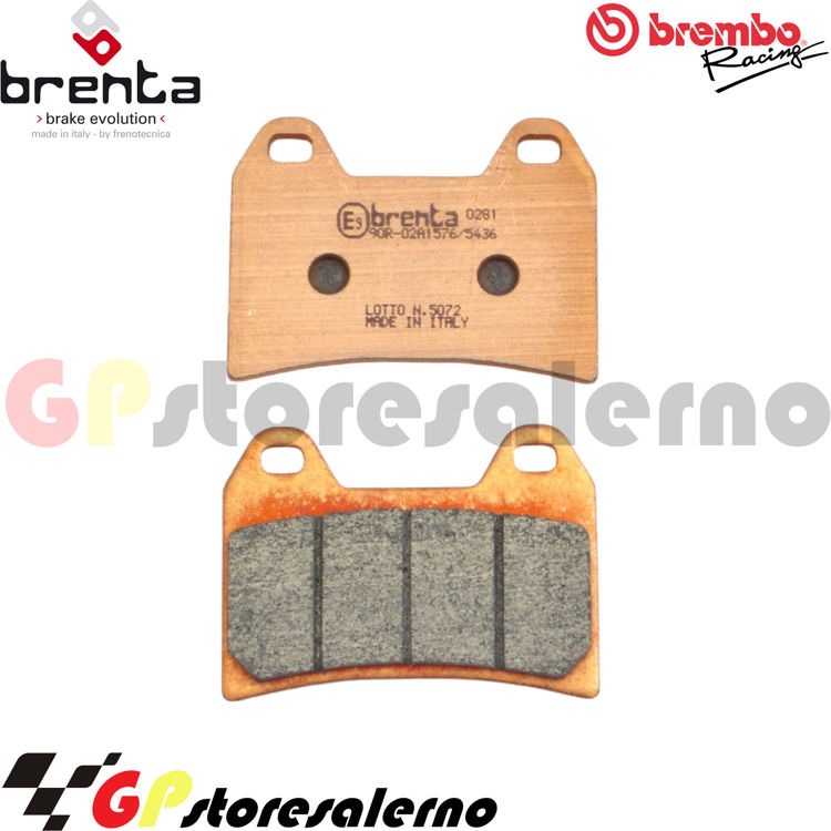 Immagine di 7093 PRO COPPIA PASTIGLIE BRENTA RACING SINTERIZZATE PRO PER PINZE BREMBO P4.30/34 XA5G642 Radiale CNC