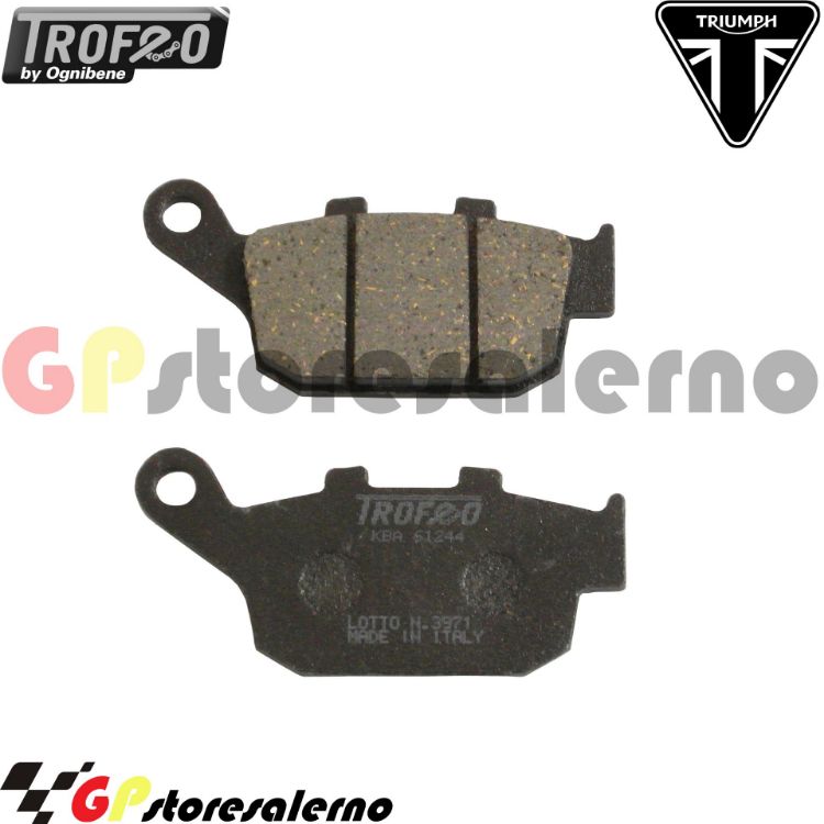 Immagine di 43020400 PASTIGLIE POSTERIORI ORGANICHE OGNIBENE TRIUMPH 675 DAYTONA R DAL 2011 AL 2012