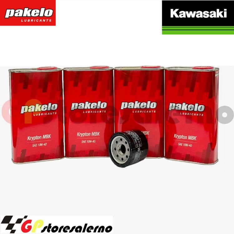 Immagine di KIT TAGLIANDO OLIO + FILTRO 4L PAKELO KRYPTON MBK 10W40 KAWASAKI 750 Z Z750 DAL 2007 AL 2012