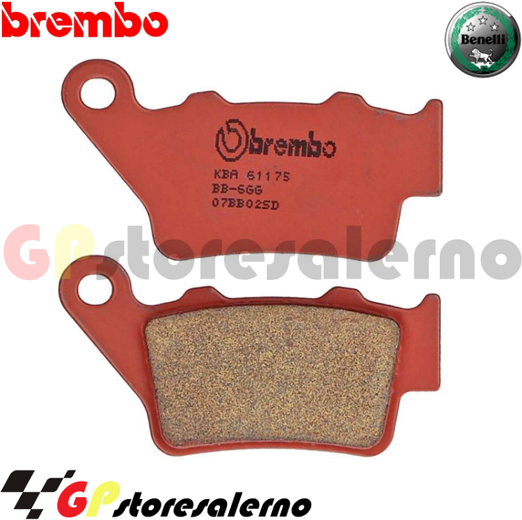 Immagine di 07BB02SD COPPIA PASTIGLIE FRENO POSTERIORI SINTERIZZATE BREMBO PER BENELLI 450 BX 449 CROSS DAL 2008 AL 2010