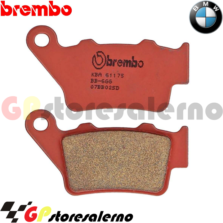 Immagine di 07BB02SD COPPIA PASTIGLIE FRENO POSTERIORI SINTERIZZATE BREMBO PER BMW 125 C1 DAL 2000 AL 2003