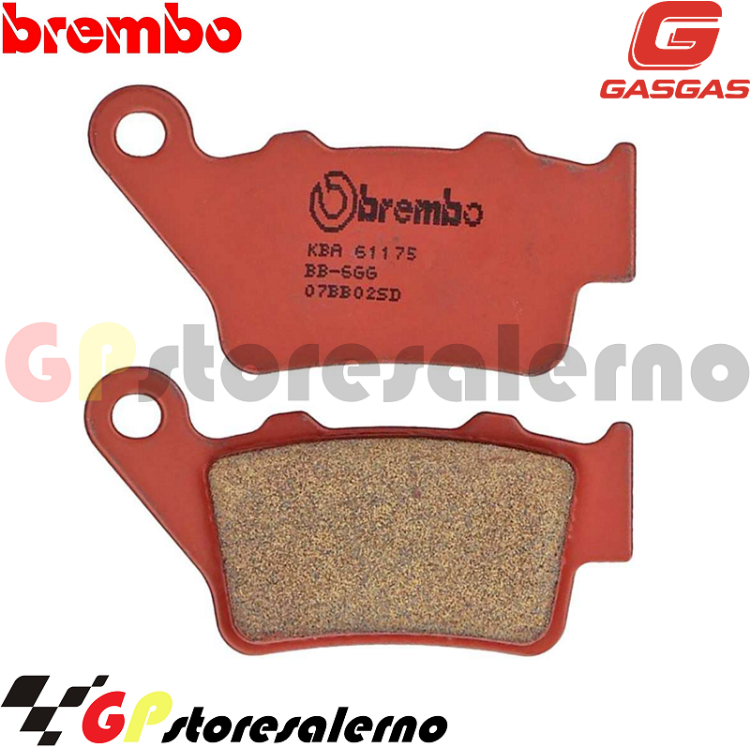 Immagine di 07BB02SD COPPIA PASTIGLIE FRENO POSTERIORI SINTERIZZATE BREMBO PER GAS GAS 125 EC 2T DAL 1997 AL 1999