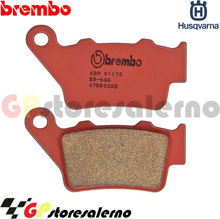 Immagine di 07BB02SD COPPIA PASTIGLIE FRENO POSTERIORI SINTERIZZATE BREMBO PER HUSQVARNA 125 CR DAL 1995 AL 2004