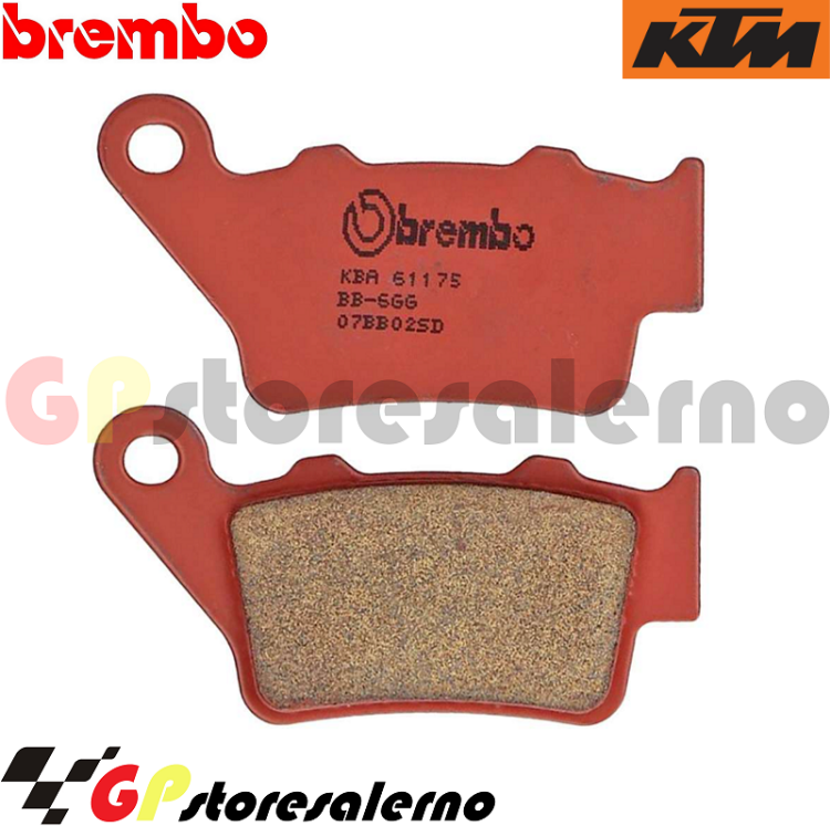 Immagine di 07BB02SD COPPIA PASTIGLIE FRENO POSTERIORI SINTERIZZATE BREMBO PER KTM 125 EXC DAL 1998 AL 2003