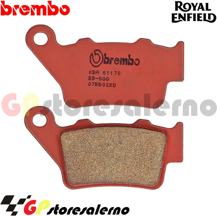 Immagine di 07BB02SD COPPIA PASTIGLIE FRENO POSTERIORI SINTERIZZATE BREMBO PER ROYAL ENFIELD 350 BULLET 2023 2024